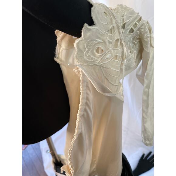 Vintage Nancy Johnson Off-Shoulder Velvet & Lace Midi Dress – Sz 14 - Picture 9 of 16